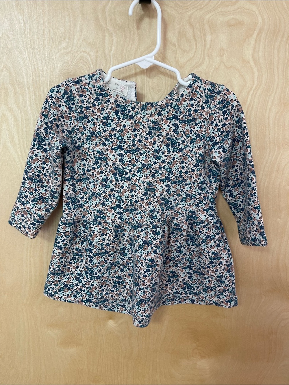 Zara Baby Girl Toddler Floral Long-Sleeve Peplum Top